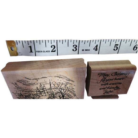 2003 Stampin' Up! Set 6 Christmas Holiday Rubber Wood Mount Stamps NEW Condition - Picture 6 of 6
